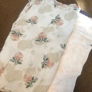 Watercolor flowered muslin swaddles